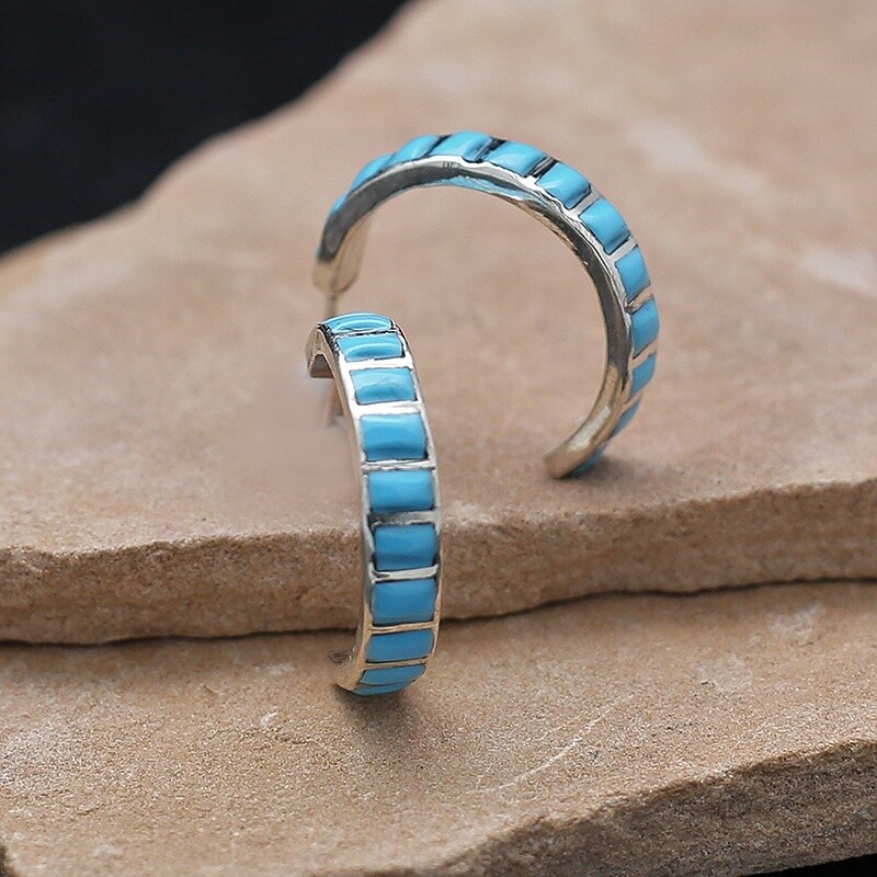 Zuni channel inlay earrings-JM 260