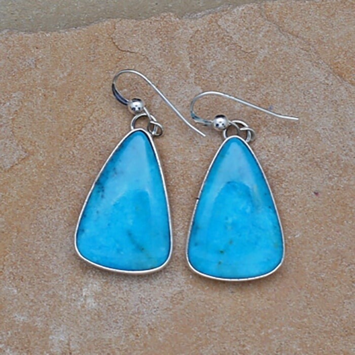Turquoise dangle earrings-BIL 713