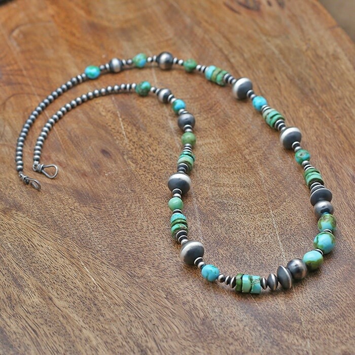 26&quot; Sonoran gold turquoise &amp; Navajo pearl necklace-BIL 724