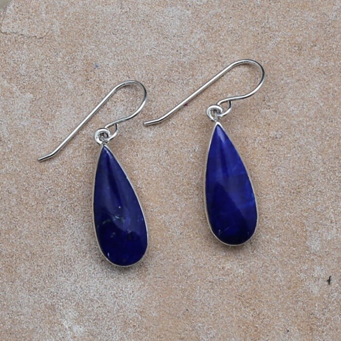 Tear drop shaped Lapis earrings-ANA 1529