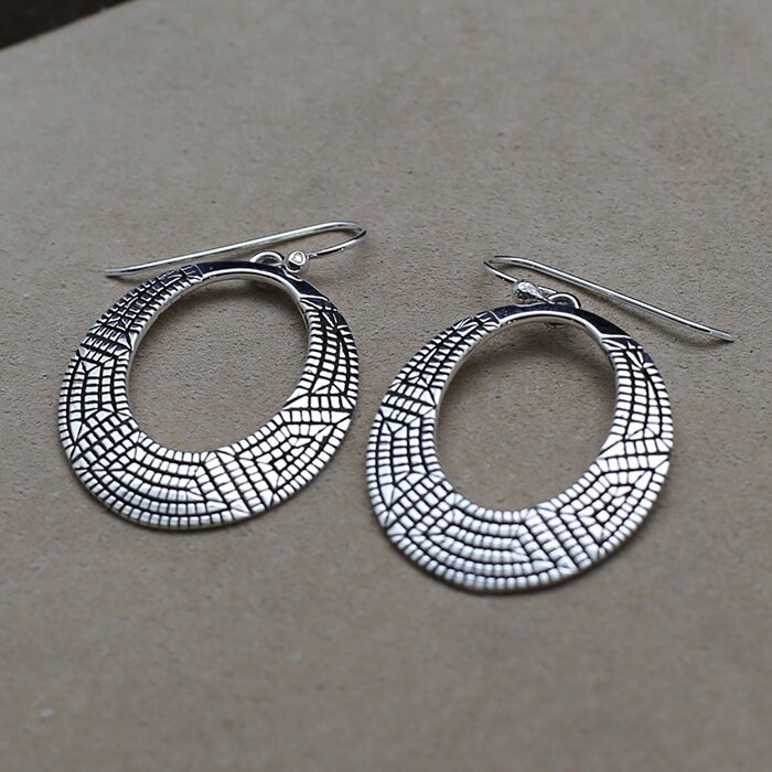 Large loop dangle earrings -Bil 709