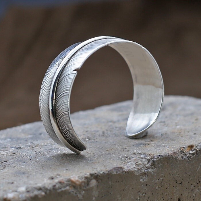 Feather bracelet 3/4" width