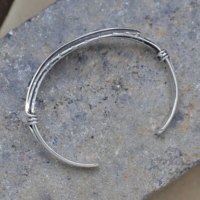 Double eagle feather cuff bracelet