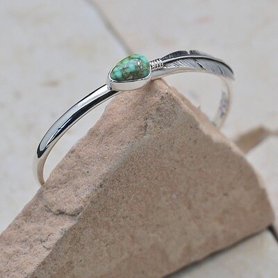 Thin Feather bracelet with Sonoran Gold Turquoise-BIL 629