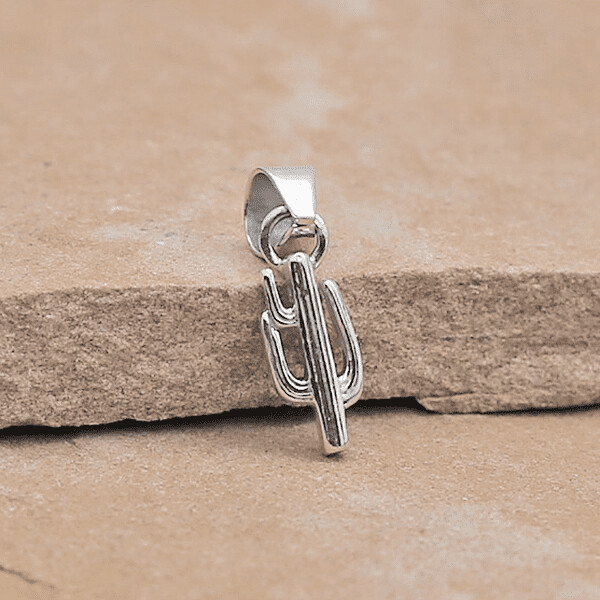 Mini Saguaro pendant - sterling silver