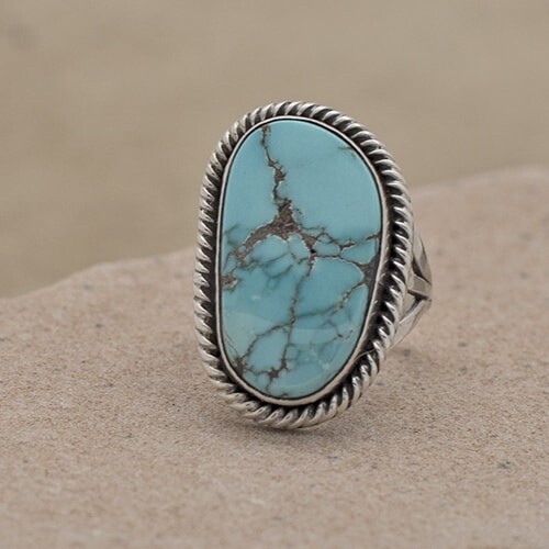 Vintage ring with Lone Mountan Turquoise-Lone Mtn 156