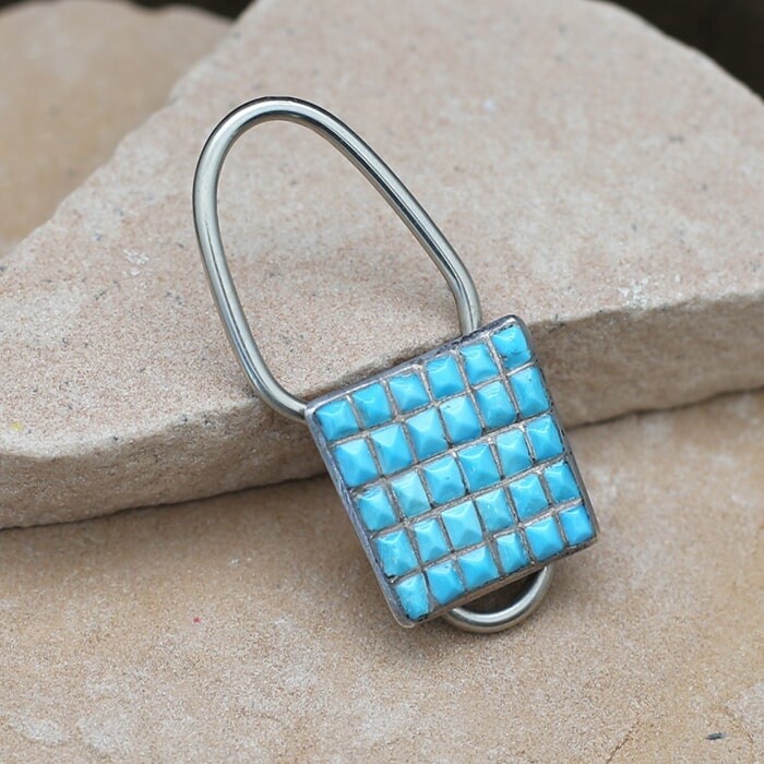 ZUNI TURQUOISE INLAY KEY CHAIN