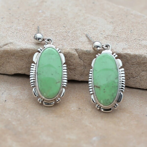 ANA 1356 Oval dangle earrings with gaspeite