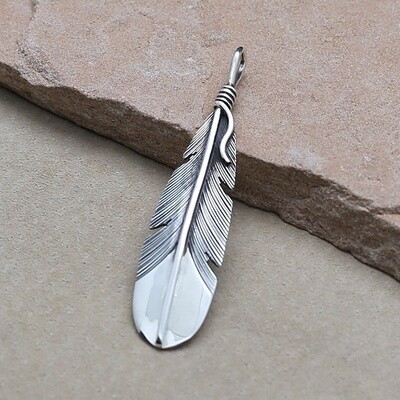 Feather pendant in sterling silver