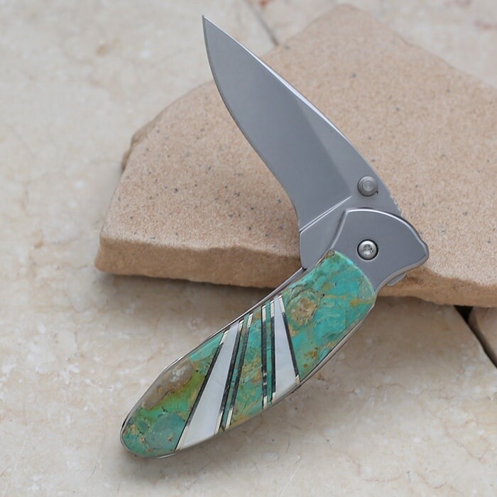 Small KERSHAW pocket knife w/ turquoise inlay