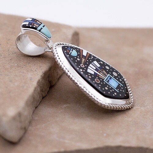 Large Night Sky pendant by Navajo artist James Lee