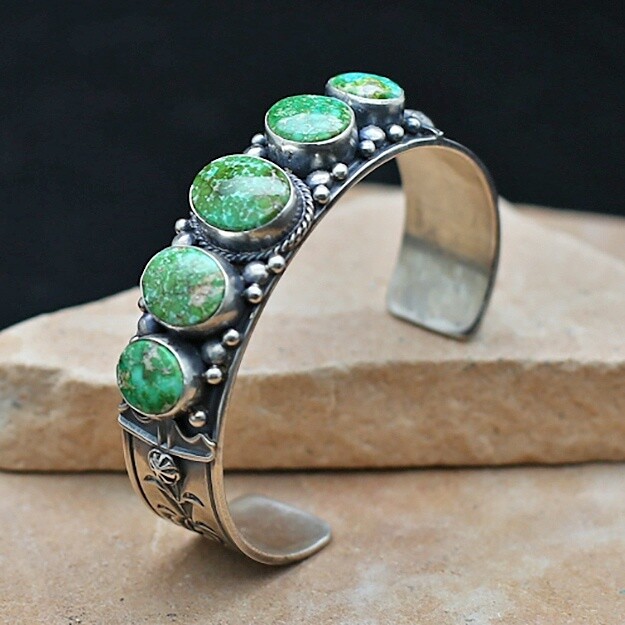 SWS 228 Roland Dixon cuff bracelet-Sonoran Gold turquoise