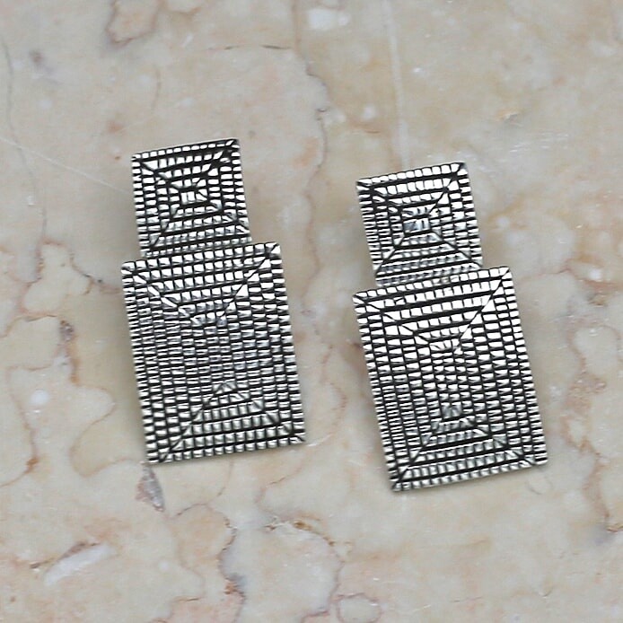 Double Dangle rectangular earrings