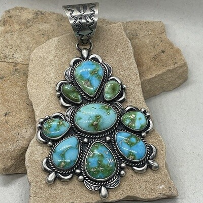 Sonoran Gold turquoise Cluster pendant