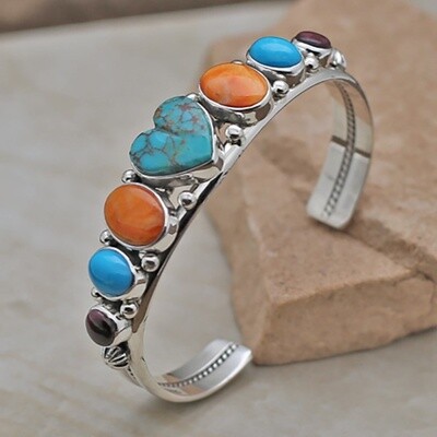 Navajo 7-stone Heart bracelet