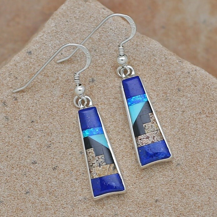 Rug Pattern design dangle earrings