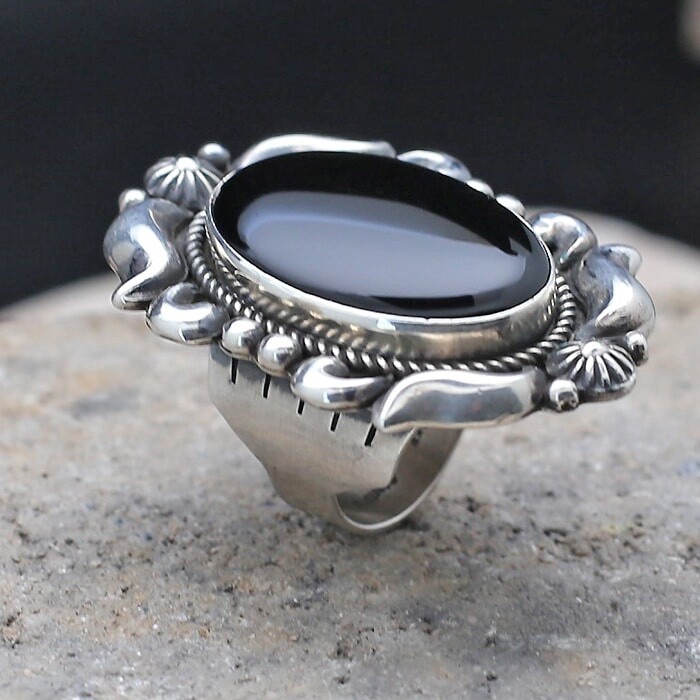 ALBERT JAKE HANDCRAFTED BLACK ONYX RING-BC 1382