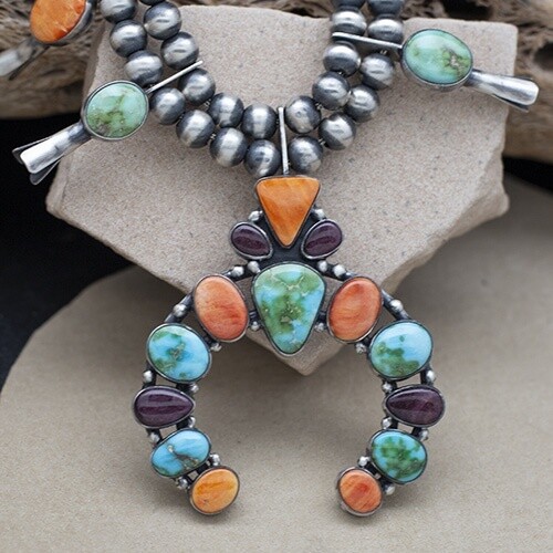Multi-Color Squash Blossom necklace- Bernyse Chavez