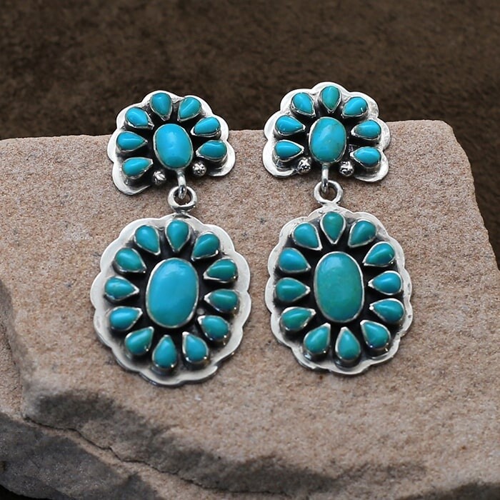 Navajo cluster dangle earrings