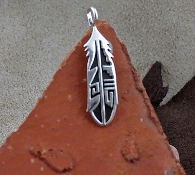 Bil 126  Authentic Native American Handcrafted Sterling Silver Pendant