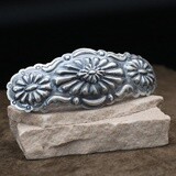 Large Navajo barrette in sterling silver