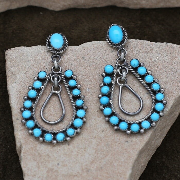 Zuni petit point loop dangle earrings-Zuni 202
