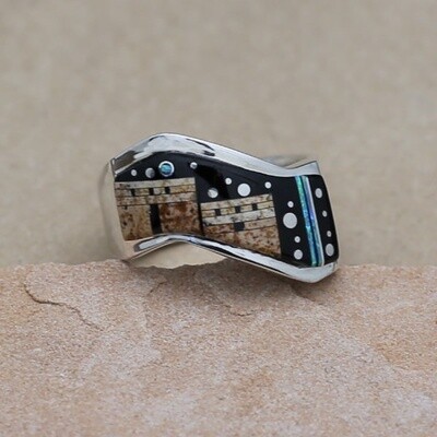 ADOBE PUEBLO INLAY W/ CURVED DESIGN