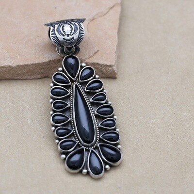 Cluster black onyx pendant