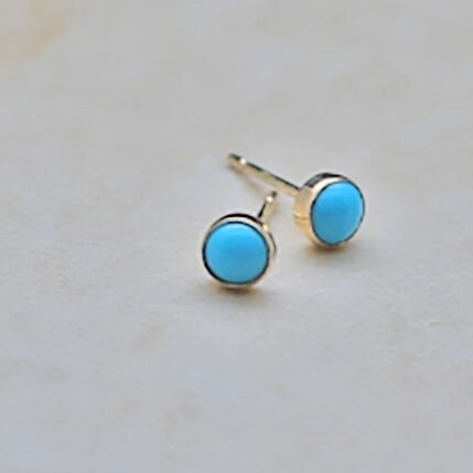 Medium sized turquoise stud earrings