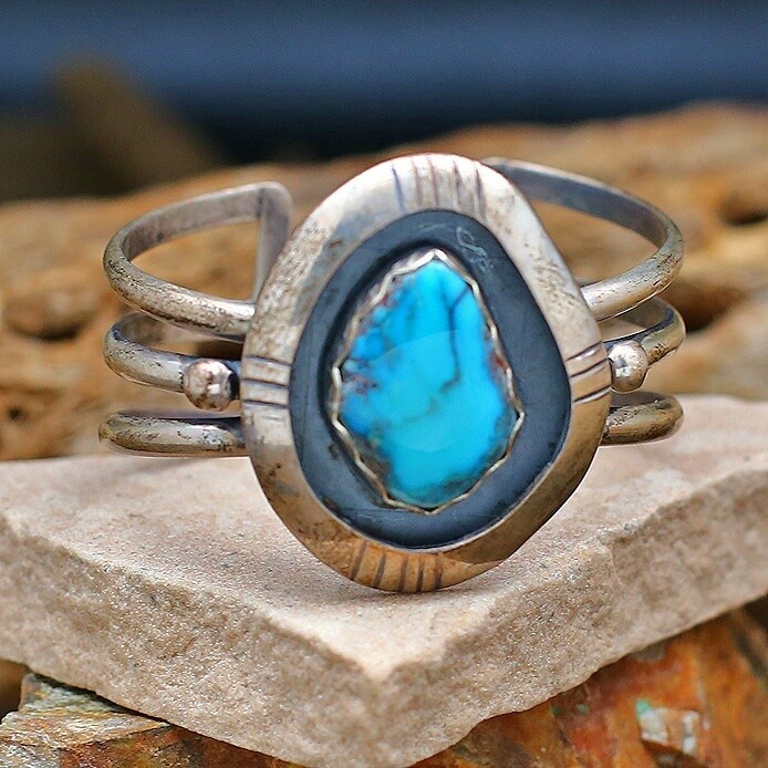 1960&#39;s-1970&#39;s Vintage Bisbee turquoise bracelet