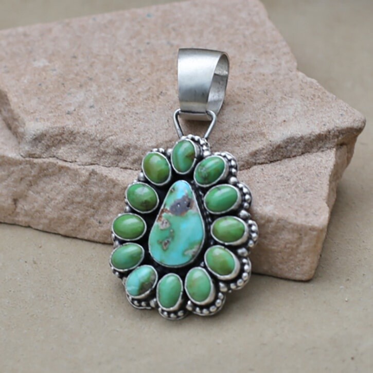 Sterling Silver Sonoran Gold Turquoise Blossom Pendant main image 1