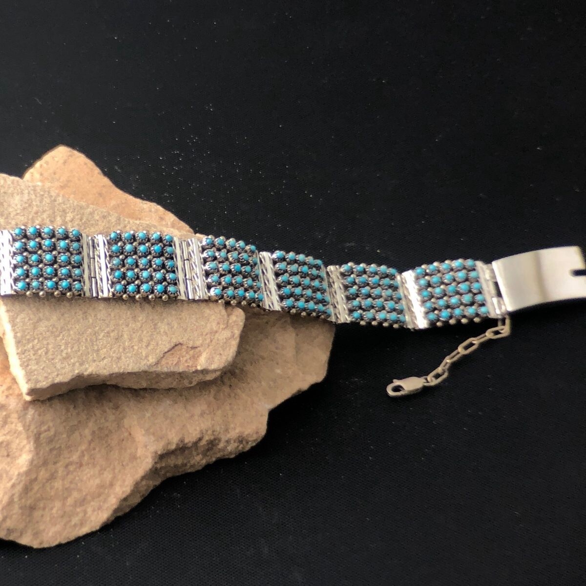 ZUNI LINK BRACELET WITH SLEEPING BEAUTY TURQUOISE