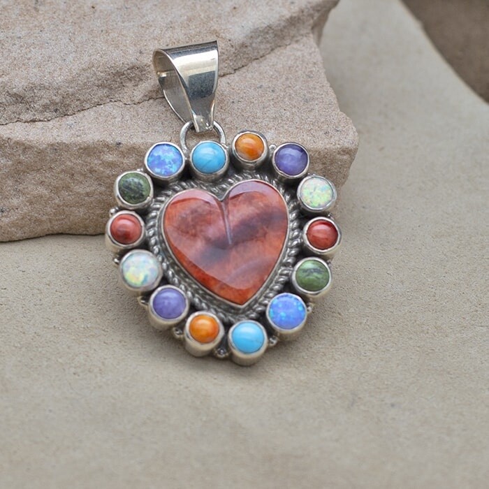 Multi color Heart pendant