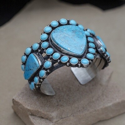 Large Kingman Turquoise cuff bracelet