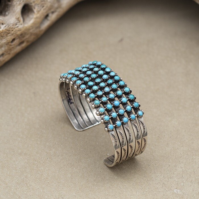 5-row Petit Point cuff bracelet