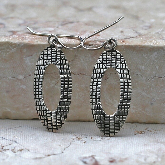 Medium oval dangle earrings