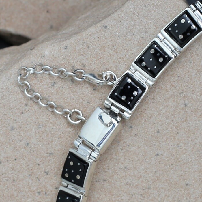 Navajo square hinge collar necklace w/Night Sky inlay