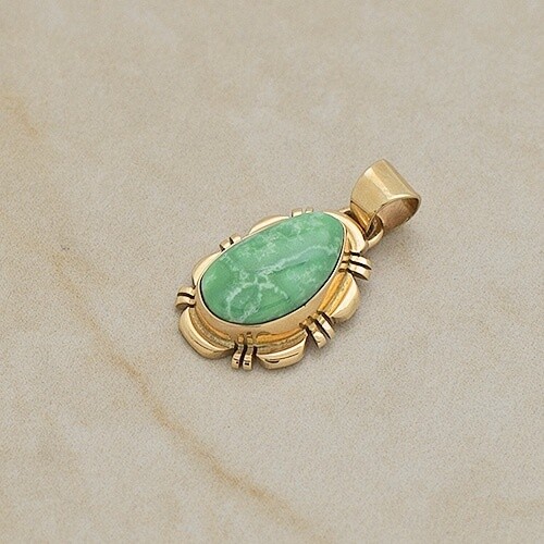 Carico lake turquoise pendant in 14 kt. gold