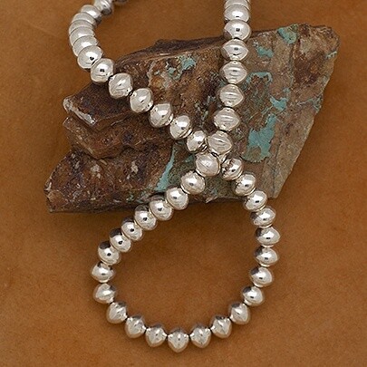 20" Navajo pearls in sterling silver