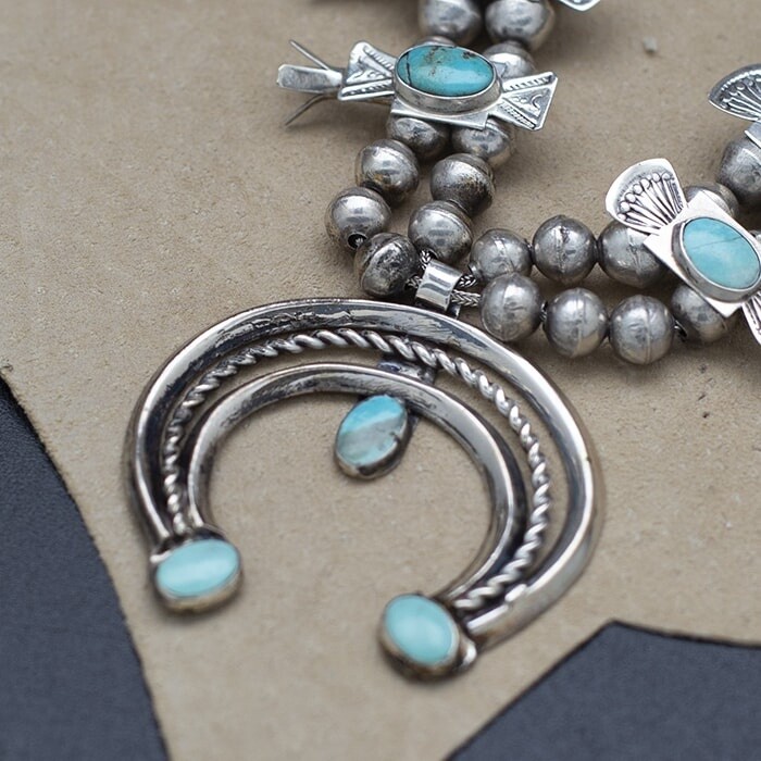 1970&#39;s Vintage squash blossom necklace