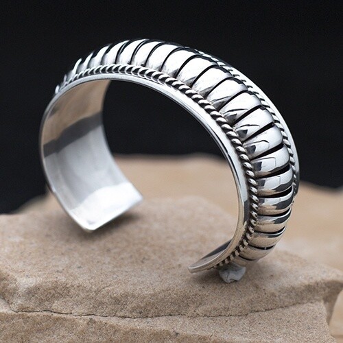 1&quot; sterling silver Tom Charley cuff bracelet - BIl 520