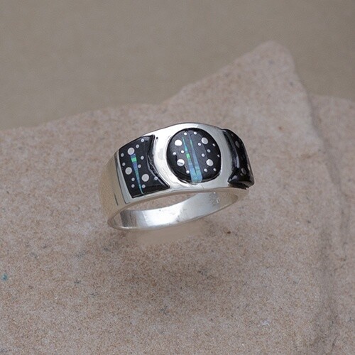 Unique Design night sky inlay ring