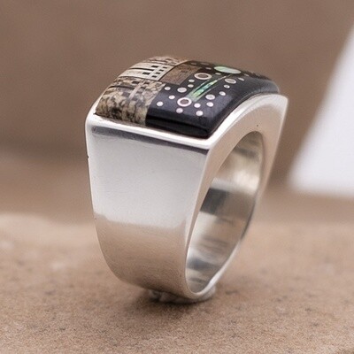 ADOBE PUEBLO RING BY FRED BEGAY