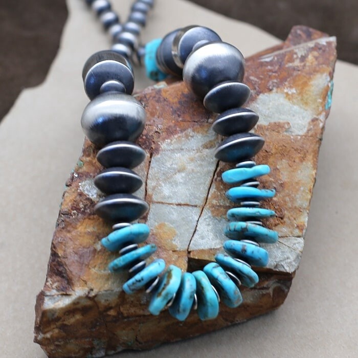 18&quot; Navajo pearls w/turquoise