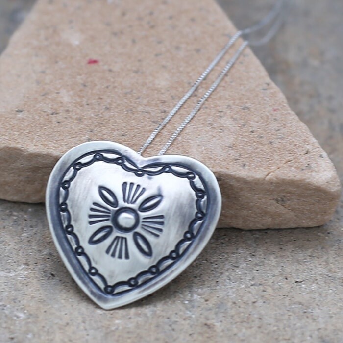 Mini silver heart pendant- Bil 638