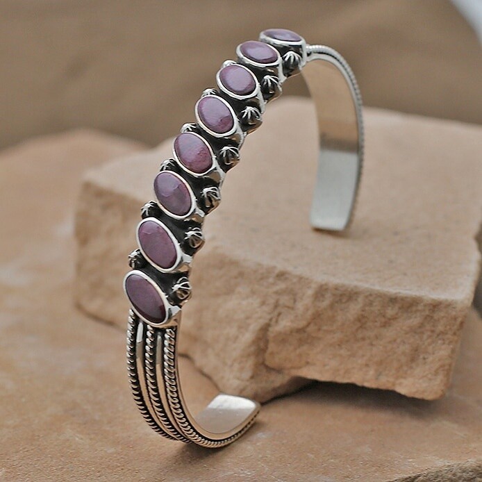 Purple Spiny oyster shell cuff bracelet by Bernyse Chavez