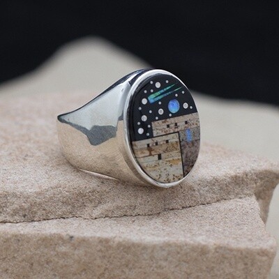 Large oval ring, Adobe Pueblo design