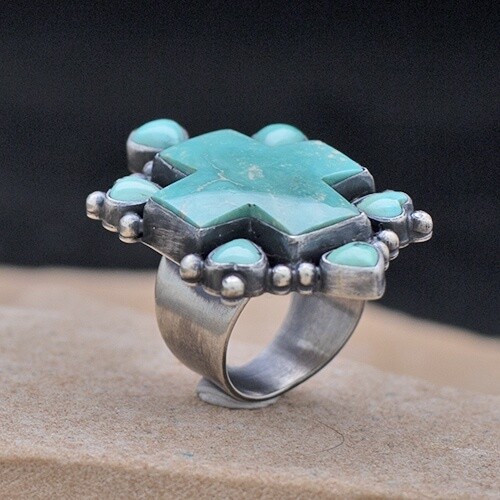 Large Heart &amp; Cross ring - BIL 512