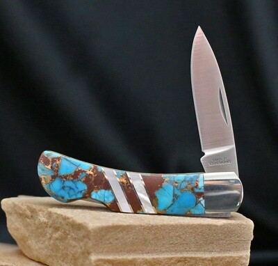 SFS 105 Turquoise inlay pocket knife