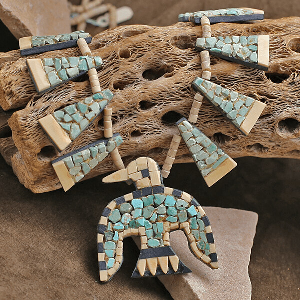 Vintage Santa Domingo Thunderbird necklace